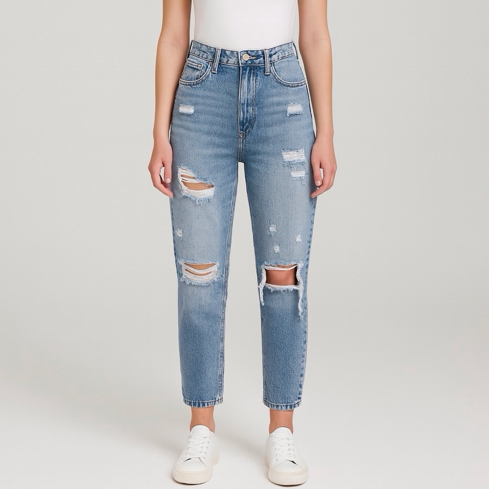 KanCan 3 (25) High Rise Straight Cropped Women’s Jeans Distressed KC9144M
